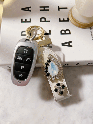 미미 양가죽 보석 큐빅 특이한 인생템 키링 백참 차열쇠고리